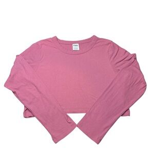 PINK Victoria's Secret Rib Long-Sleeve Crop Top
